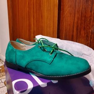 Oxford Shoes Ollie Emetald Green Suede